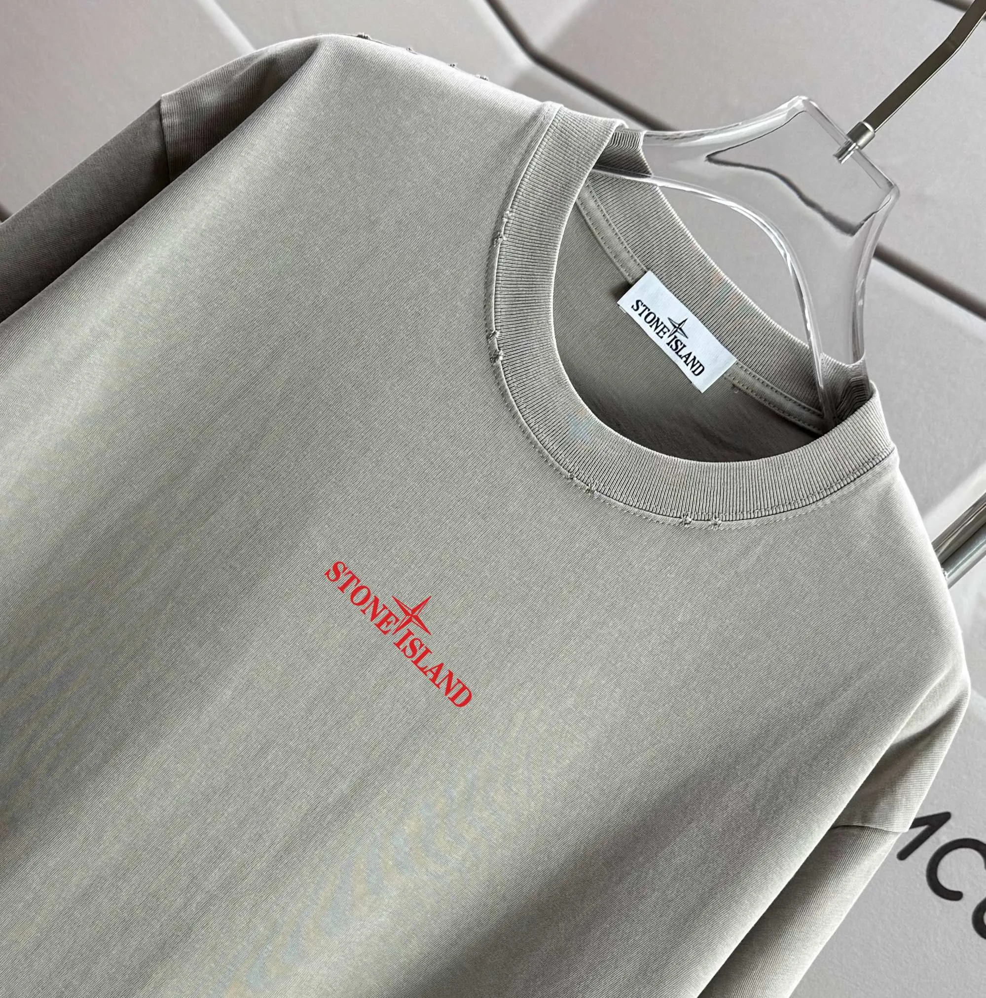 P160 Ston* islan* 石*岛 2025 autumn and winter new style, washed and worn 320g round neck short-sleeved tee, loose version for men and women, color: washed black, washed white, washed gray, washed brown gray Size: S M L XL XXL Size: S (90-130 catties) M (120-150 catties) L (140-165 catties) (160-180 catties) XXL (180-210 catties)